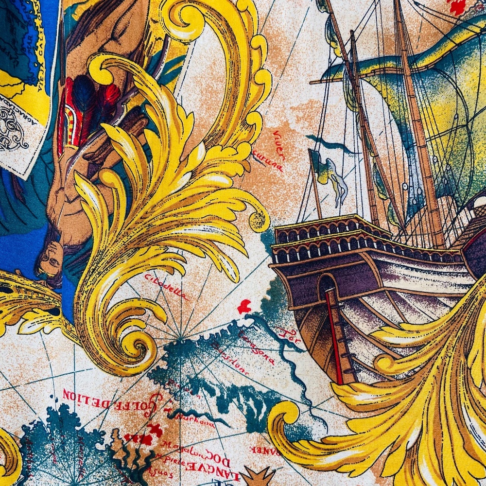 Vintage Women's Preston & York Vintage American Flag Map Nautical Wrap Straight - Picture 13 of 16